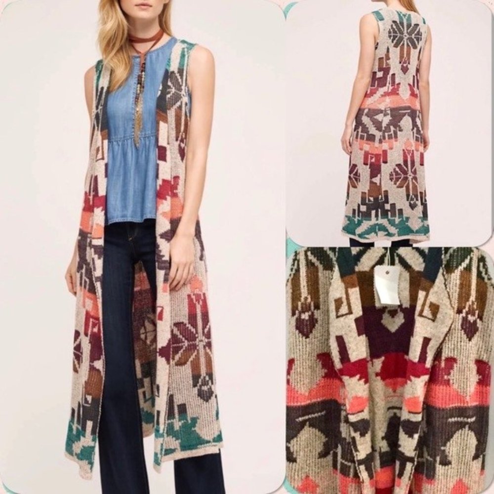 Anthropologie Cecilia Duster Sweater by Cecilia Prado Medium NWT Retail $158